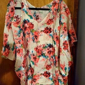 Silky cold shoulder shirt